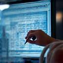 Architect drawing on a computer